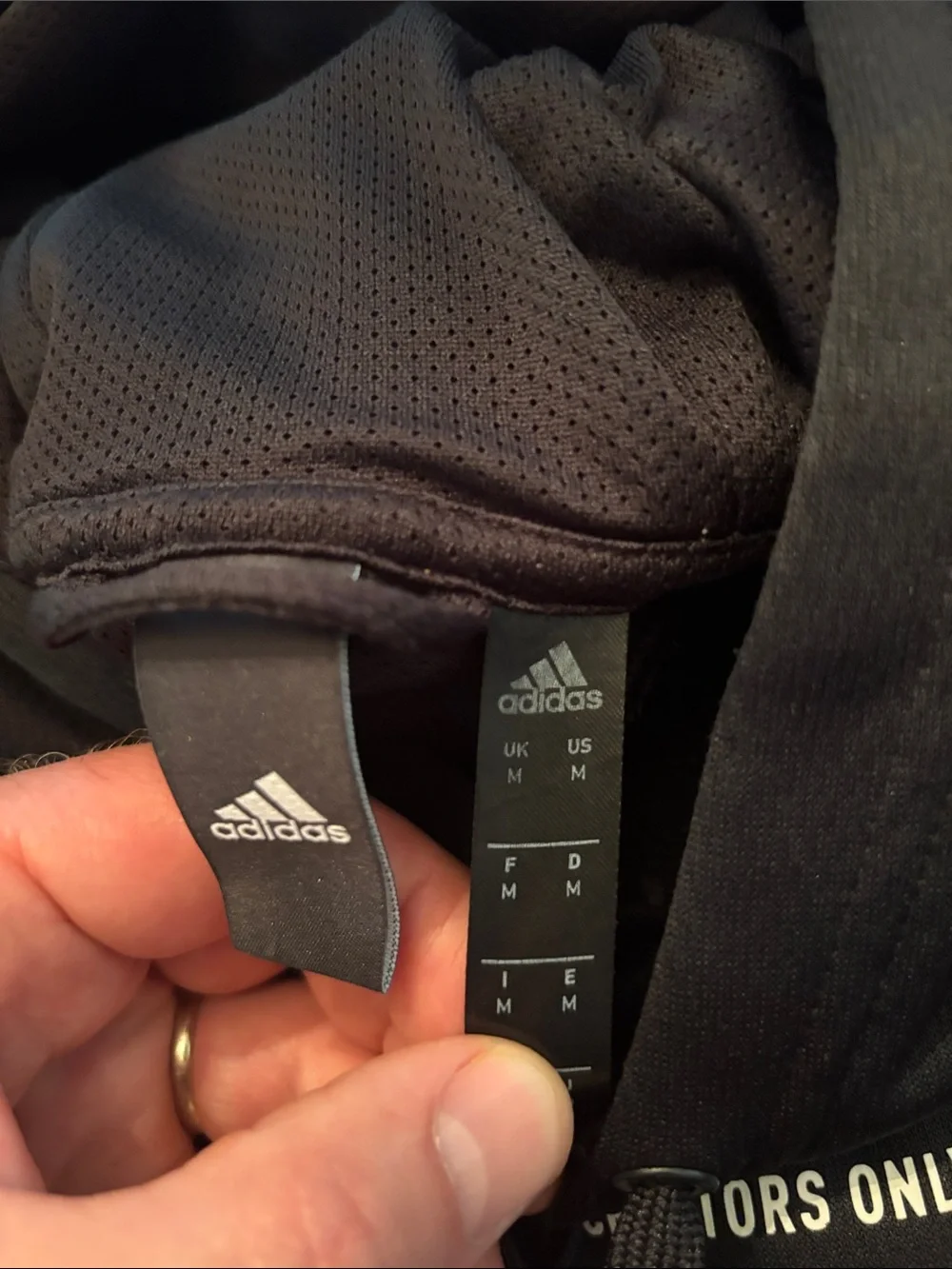 adidas Black Pullover Hoodie with White Logo